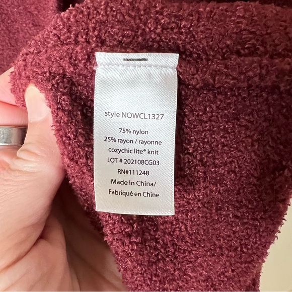 Barefoot Dreams CozyChic Lite Long Cardigan Garnet Red size medium - Picture 4 of 8